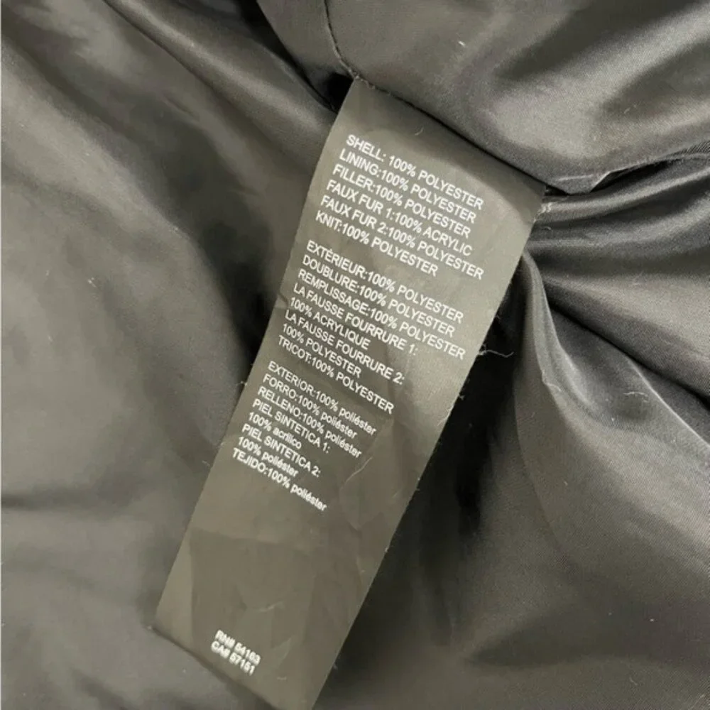 Karl Lagerfeld Paris White Long Faux Fur Puffer Coat - Size Large - Picture 11 of 16